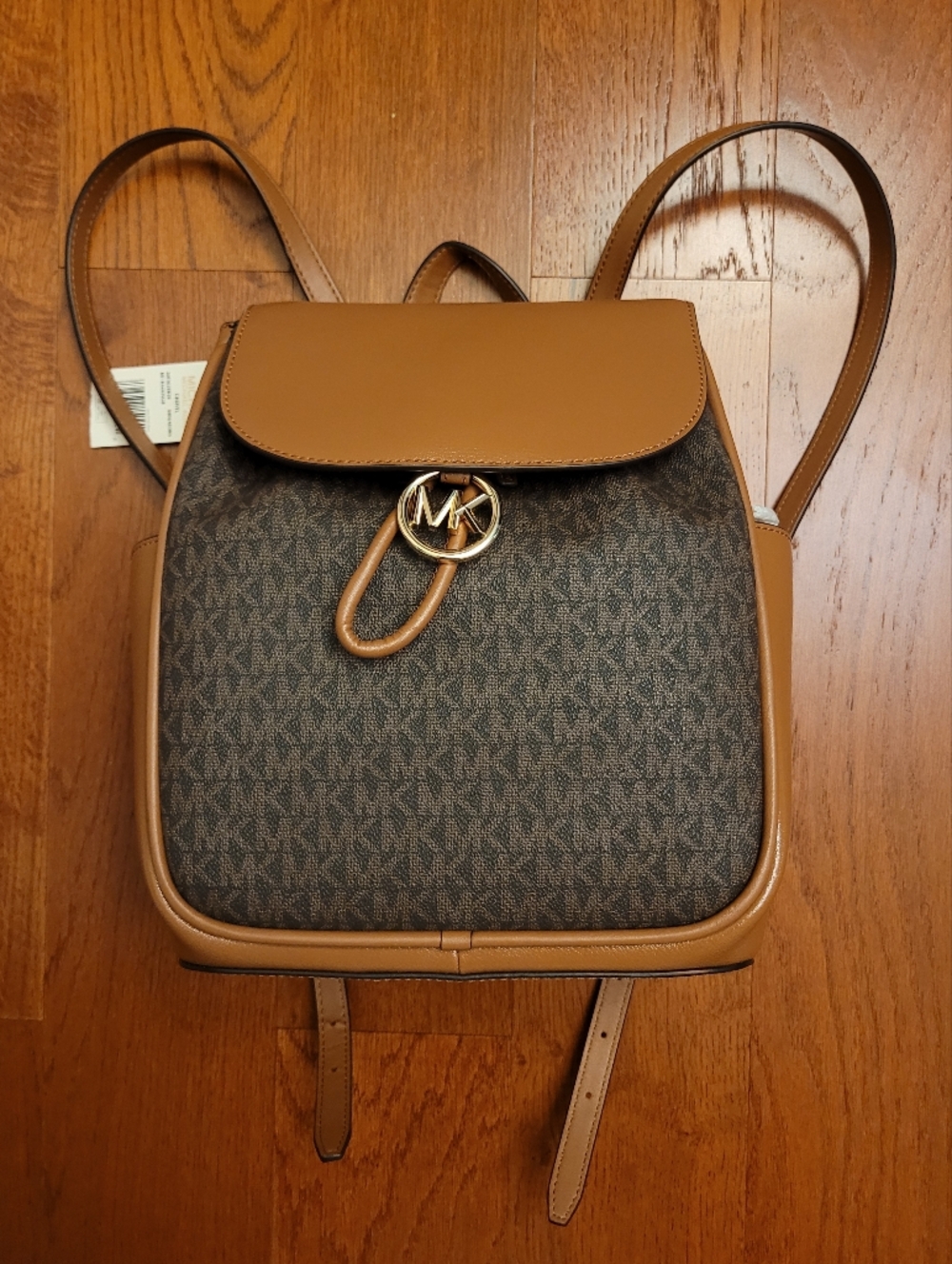 Michael Kors CHERYL Brown/Tan Signature Logo Mini Backpack